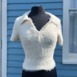 Fuzzy quarter button down